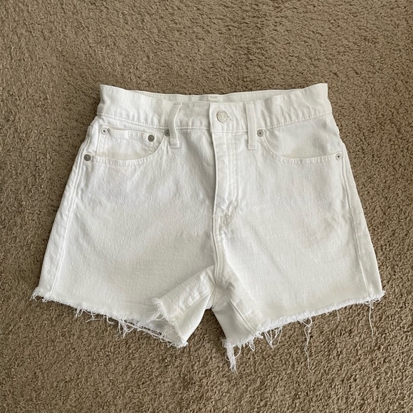 Madewell Pants - Madewell White cutoff High Rise Jean Shorts 26